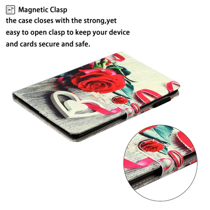 For Galaxy Tab S5e T720 Cross Texture Painted Horizontal Leather Case with Sleep / Wake-up Function & Card Slot & Holder & Wallet(Red Rose)-garmade.com