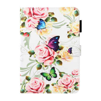 For iPad 10.2 Cross Texture Painted Horizontal Leather Case with Sleep / Wake-up Function & Card Slot & Holder & Wallet(White Peony Flower)-garmade.com
