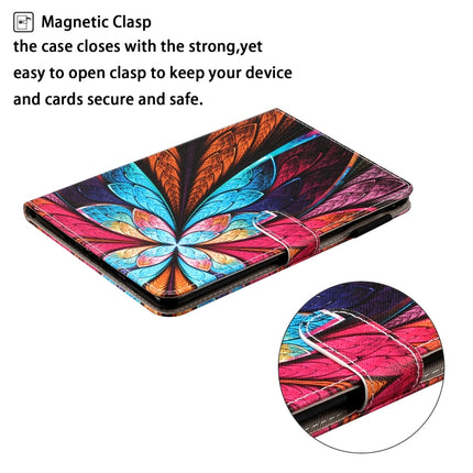 For iPad Air Cross Texture Painted Horizontal Leather Case with Sleep / Wake-up Function & Card Slot & Holder & Wallet(Colorful Flower)-garmade.com