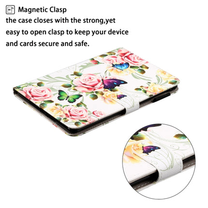 For iPad Air Cross Texture Painted Horizontal Leather Case with Sleep / Wake-up Function & Card Slot & Holder & Wallet(White Peony Flower)-garmade.com