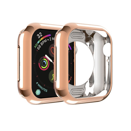 For Apple Watch Series 5 & 4 40mm Plating TPU Round Hole Hollowing Protective Case(Rose Gold)-garmade.com