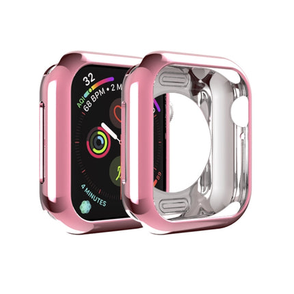 For Apple Watch Series 3 & 2 & 1 42mm Plating TPU Round Hole Hollowing Protective Case(Pink)-garmade.com
