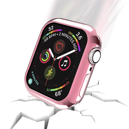 For Apple Watch Series 3 & 2 & 1 42mm Plating TPU Round Hole Hollowing Protective Case(Pink)-garmade.com