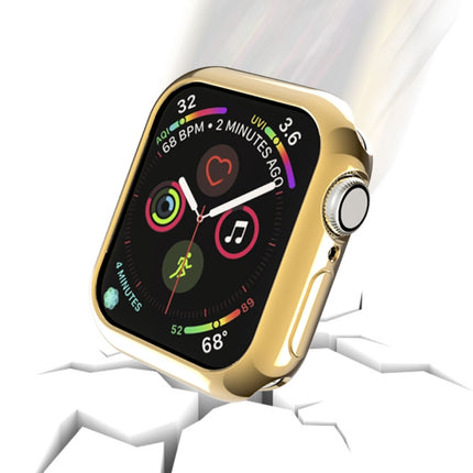 For Apple Watch Series 3 & 2 & 1 42mm Plating TPU Round Hole Hollowing Protective Case(Gold)-garmade.com