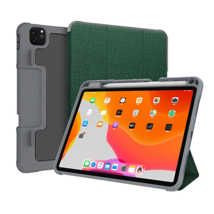 For iPad Pro 11 2022 / 2021 / 2020 Mutural Horizontal Flip Leather Tablet Case with Holder & Pen Slot(Dark Green)-garmade.com