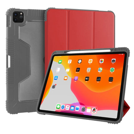 For iPad Pro 12.9 inch 2022 / 2021 / 2020 Mutural Horizontal Flip PC + TPU + PU Leather Tablet Case with Holder & Pen Slot(Red)-garmade.com