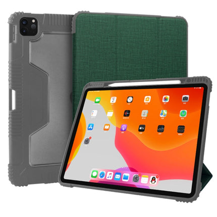 For iPad Pro 12.9 inch 2022 / 2021 / 2020 Mutural Horizontal Flip PC + TPU + PU Leather Tablet Case with Holder & Pen Slot(Dark Green)-garmade.com