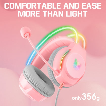 X26 USB+3.5mm RGB Wired Gaming Headset(Pink)-garmade.com