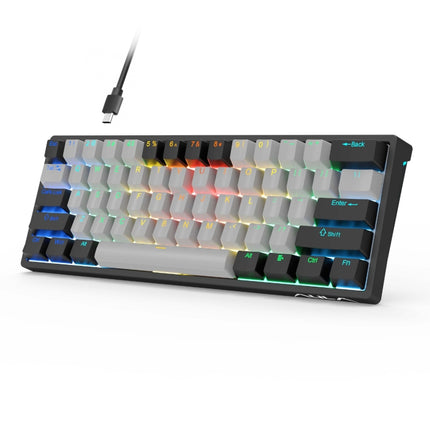 AULA F3261 Type-C Wired Hot Swappable 61 Keys RGB Mechanical Keyboard(Black Grey Tea Shaft)-garmade.com