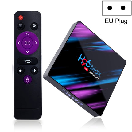 H96 Max-3318 4K Ultra HD Android TV Box with Remote Controller, Android 10.0, RK3318 Quad-Core 64bit Cortex-A53, 2GB+16GB, Support TF Card / USBx2 / AV / Ethernet, Plug Specification:EU Plug-garmade.com
