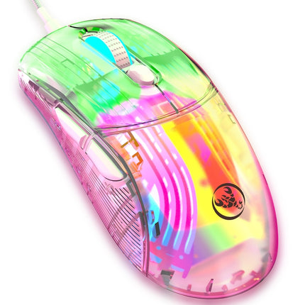X400 7 Keys Transparent RGB Wired Gaming Mouse-garmade.com