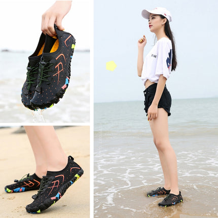 1888 Outdoor Hiking Sports and Anti-skid Wading Shoes, Size:35(Black Orange)-garmade.com