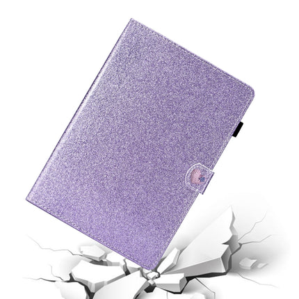 For Samsung Galaxy Tab A 10.1 T580 Love Buckle Glitter Horizontal Flip Leather Case with Holder & Card Slots(Purple)-garmade.com