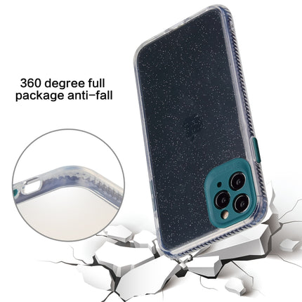 For iPhone 11 Fine Hole Series Anti-fall Transparent TPU + Acrylic Glitter Phone Protective Case(Red)-garmade.com