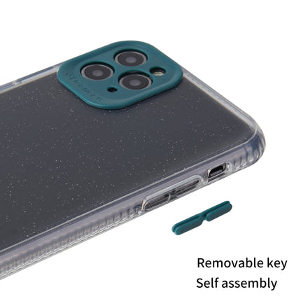 For iPhone 11 Pro Fine Hole Series Anti-fall Transparent TPU + Acrylic Glitter Phone Protective Case(Purple)-garmade.com
