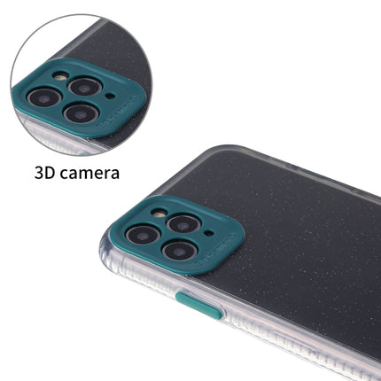 For iPhone 11 Pro Fine Hole Series Anti-fall Transparent TPU + Acrylic Glitter Phone Protective Case(Black)-garmade.com