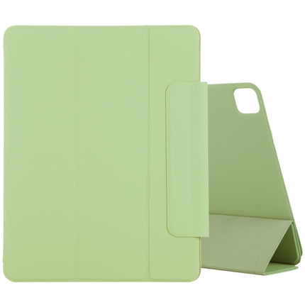 For iPad Pro 11 2022 / 2021 / iPad Pro 11 inch 2020 / Pro 11 2018 / Air 2020 10.9 Horizontal Flip Ultra-thin Double-sided Clip Active Buckle Magnetic PU Leather Tablet Case With Three-folding Holder & Sleep / Wake-up Function(Light Green)-garmade.com