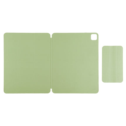 For iPad Pro 11 2022 / 2021 / iPad Pro 11 inch 2020 / Pro 11 2018 / Air 2020 10.9 Horizontal Flip Ultra-thin Double-sided Clip Active Buckle Magnetic PU Leather Tablet Case With Three-folding Holder & Sleep / Wake-up Function(Light Green)-garmade.com