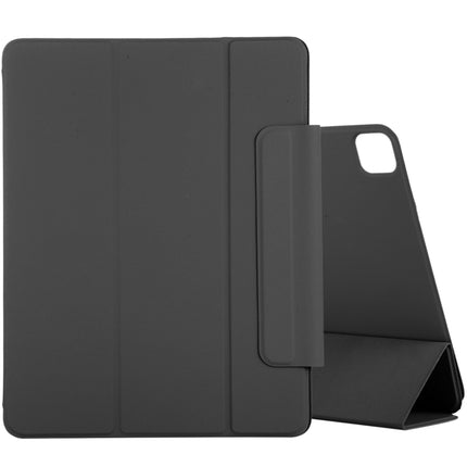 For iPad Pro 11 2022 / 2021 / iPad Pro 11 inch 2020 / Pro 11 2018 / Air 2020 10.9 Horizontal Flip Ultra-thin Double-sided Clip Active Buckle Magnetic PU Leather Tablet Case With Three-folding Holder & Sleep / Wake-up Function(Black)-garmade.com