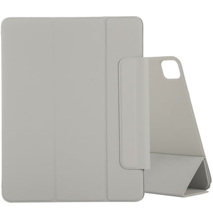 For iPad Pro 11 2022 / 2021 / iPad Pro 11 inch 2020 / Pro 11 2018 / Air 2020 10.9 Horizontal Flip Ultra-thin Double-sided Clip Active Buckle Magnetic PU Leather Tablet Case With Three-folding Holder & Sleep / Wake-up Function(Grey)-garmade.com