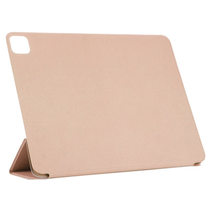 For iPad Pro 11 2022 / 2021 / iPad Pro 11 inch 2020 / Pro 11 2018 / Air 2020 10.9 Horizontal Flip Ultra-thin Double-sided Clip Active Buckle Magnetic PU Leather Tablet Case With Three-folding Holder & Sleep / Wake-up Function(Gold)-garmade.com