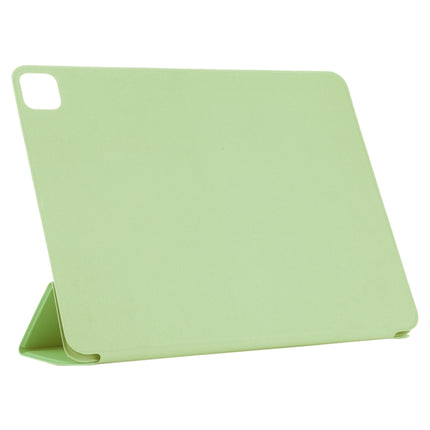 For iPad Pro 12.9 inch(2020) Horizontal Flip Ultra-thin Double-sided Clip Active Buckle Magnetic PU Leather Tablet Case With Three-folding Holder & Sleep / Wake-up Function(Light Green)-garmade.com