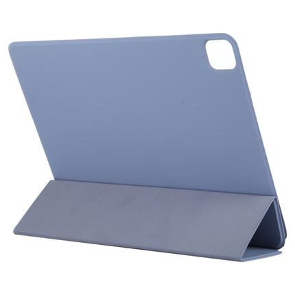 For iPad Pro 12.9 inch(2020) Horizontal Flip Ultra-thin Double-sided Clip Active Buckle Magnetic PU Leather Tablet Case With Three-folding Holder & Sleep / Wake-up Function(Purple)-garmade.com