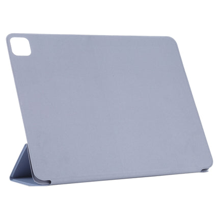 For iPad Pro 12.9 inch(2020) Horizontal Flip Ultra-thin Double-sided Clip Active Buckle Magnetic PU Leather Tablet Case With Three-folding Holder & Sleep / Wake-up Function(Purple)-garmade.com