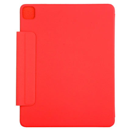 For iPad Pro 12.9 inch(2020) Horizontal Flip Ultra-thin Double-sided Clip Active Buckle Magnetic PU Leather Tablet Case With Three-folding Holder & Sleep / Wake-up Function(Red)-garmade.com