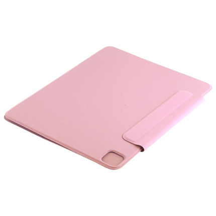 For iPad Pro 12.9 inch(2020) Horizontal Flip Ultra-thin Double-sided Clip Active Buckle Magnetic PU Leather Tablet Case With Three-folding Holder & Sleep / Wake-up Function(Rose Gold)-garmade.com