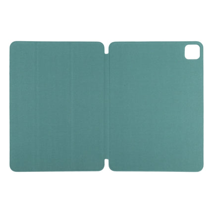 Horizontal Flip Ultra-thin Non-buckle Magnetic PU Leather Tablet Case With Three-folding Holder & Sleep / Wake-up Function For iPad Pro 11 inch (2020) / Pro 11 2018 / Air 2020 10.9(Green)-garmade.com