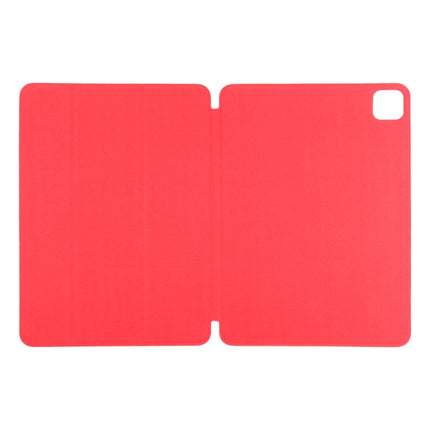 Horizontal Flip Ultra-thin Non-buckle Magnetic PU Leather Tablet Case With Three-folding Holder & Sleep / Wake-up Function For iPad Pro 11 inch (2020) / Pro 11 2018 / Air 2020 10.9(Red)-garmade.com