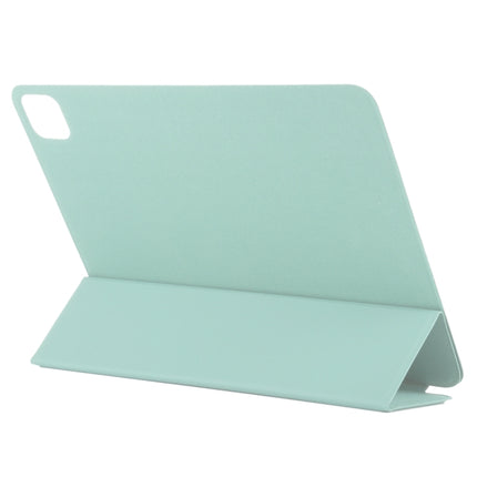 For iPad Pro 12.9 inch(2020) Horizontal Flip Ultra-thin Double-sided Clip Non-buckle Magnetic PU Leather Tablet Case With Three-folding Holder & Sleep / Wake-up Function(Light Green)-garmade.com