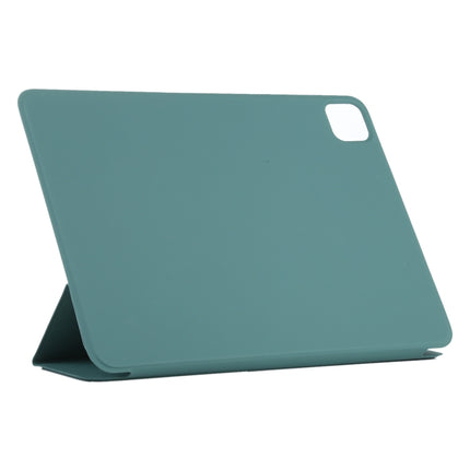 For iPad Pro 12.9 inch(2020) Horizontal Flip Ultra-thin Double-sided Clip Non-buckle Magnetic PU Leather Tablet Case With Three-folding Holder & Sleep / Wake-up Function(Green)-garmade.com