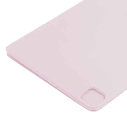 For iPad Pro 12.9 inch(2020) Horizontal Flip Ultra-thin Double-sided Clip Non-buckle Magnetic PU Leather Tablet Case With Three-folding Holder & Sleep / Wake-up Function(Pink)-garmade.com