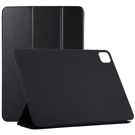 For iPad Pro 12.9 inch(2020) Horizontal Flip Ultra-thin Double-sided Clip Non-buckle Magnetic PU Leather Tablet Case With Three-folding Holder & Sleep / Wake-up Function(Black)-garmade.com
