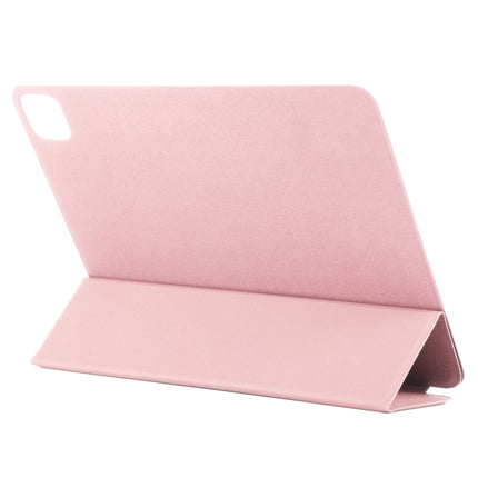 For iPad Pro 12.9 inch(2020) Horizontal Flip Ultra-thin Double-sided Clip Non-buckle Magnetic PU Leather Tablet Case With Three-folding Holder & Sleep / Wake-up Function(Rose Gold)-garmade.com