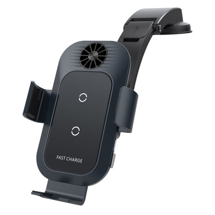 For Samsung Galaxy Z Flip4 / 3 C35 Fan Cooling Dual Coil Car Phone Holder Wireless Charger-garmade.com