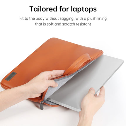 Waterproof PU Laptop Bag Inner Bag, Size:13 / 14 inch(Brown)-garmade.com