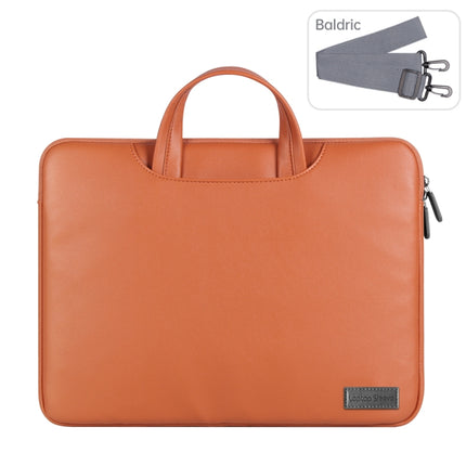 Waterproof PU Laptop Bag Inner Bag, Size:15 inch(Brown)-garmade.com