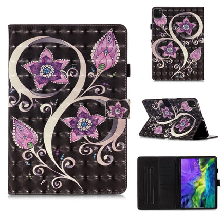 For iPad Pro 11 (2020) 3D Colored Drawing Horizontal Flip Leather Tablet Case, with Sleep / Wake-up Function & Holder & Card Slo & Wallet(Peacock Flower)-garmade.com