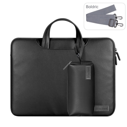 Waterproof PU Laptop Bag Inner Bag with Power Pack, Size:13 / 14 inch(Black)-garmade.com