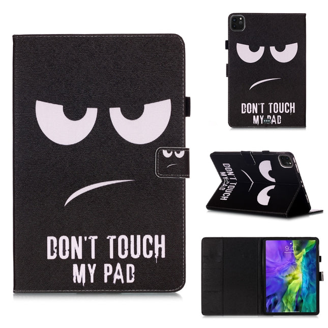 For iPad Pro 11 (2020) Colored Drawing Horizontal Flip Leather Tablet Case, with Sleep / Wake-up Function & Holder & Card Slo & Wallet(Black Glasses)-garmade.com