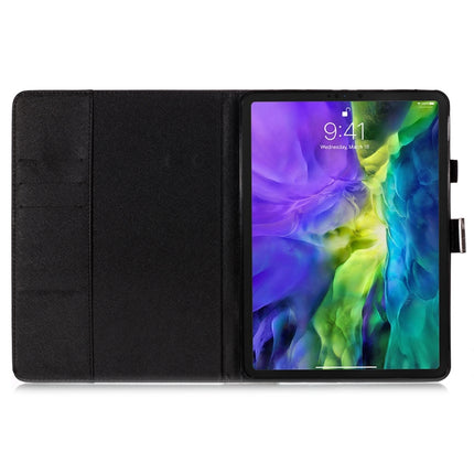 For iPad Pro 11 (2020) Colored Drawing Horizontal Flip Leather Tablet Case, with Sleep / Wake-up Function & Holder & Card Slo & Wallet(Black Glasses)-garmade.com