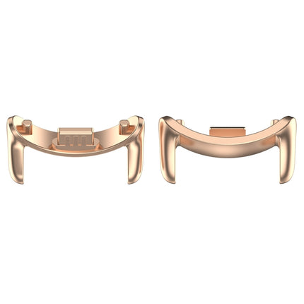 For Xiaomi Mi Band 8 1 Pair Stainless steel Metal Watch Band Connector(Rose Gold)-garmade.com