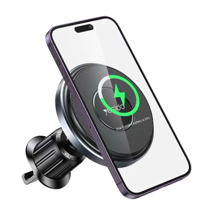 Yesido C190 15W Magsafe Magnetic Car Air Vent Wireless Charger(Black)-garmade.com