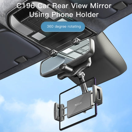 Yesido C196 Car Rearview Mirror Using Phone Holder(Black)-garmade.com