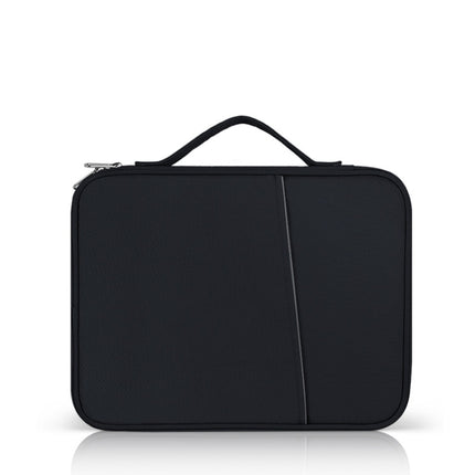For 9.7-11 inch Laptop Portable Cloth Texture Leather Bag(Black)-garmade.com