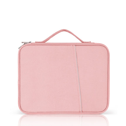 For 9.7-11 inch Laptop Portable Cloth Texture Leather Bag(Pink)-garmade.com