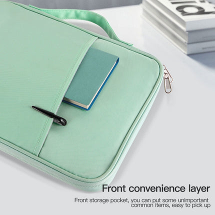For 9.7-11 inch Laptop Portable Cloth Texture Leather Bag(Blue)-garmade.com